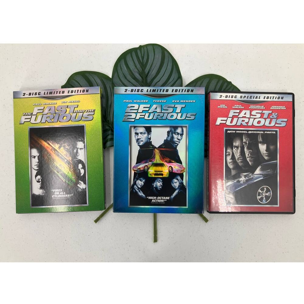 The Fast And The Furious Set Of 3 Universal Studios 1 2 4 DVD Movies Widescreen